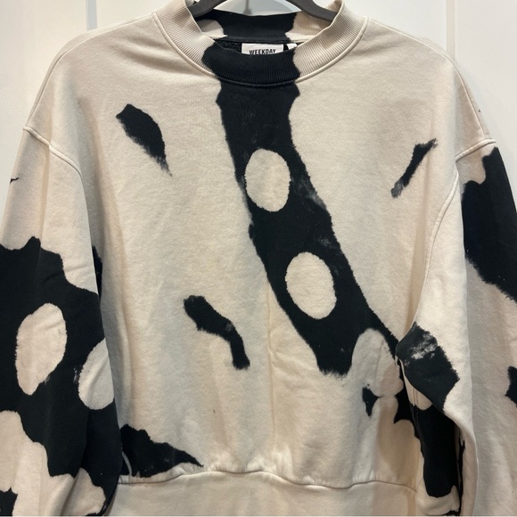 Weekday Women’s Amaze Printed Cotton Tie-Dye Crewneck Sweatshirt Size Small - Picture 3 of 11
